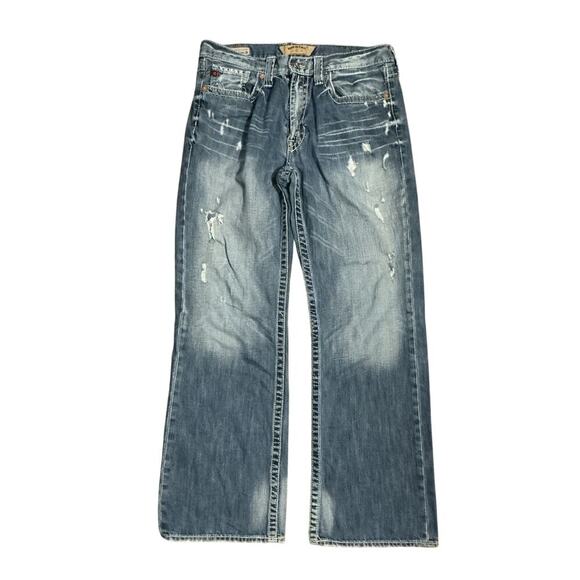 Big Star Pioneer Bootcut Distressed Jeans Men’s 32S Blue Denim - Picture 14 of 14